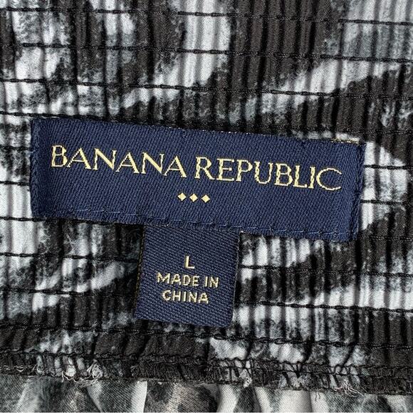 Banana Republic Skirt Elastic Waistband Side Pockets Black/Gray Size L - Picture 10 of 12